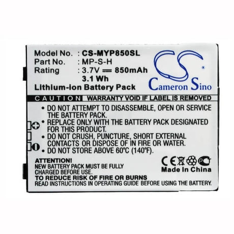 3.7V, Li-ion, 850mAh, SmartPhone battery fits Myphone, Mp-s-h, 8850tv, 8850tv Feeling, 3.15Wh Mobile, SmartPhone Cameron Sino Technology Limited (Suspended)