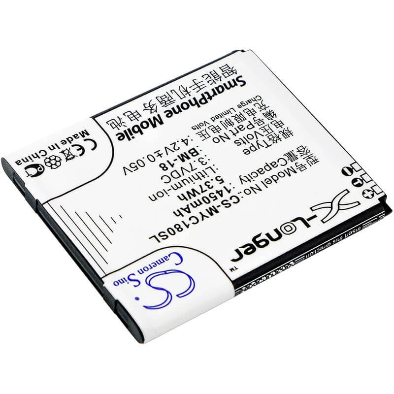 3.7V, Li-ion, 1450mAh, SmartPhone battery fits Myphone, Bm-18, C-smart Iii, 5.37Wh Mobile, SmartPhone Cameron Sino Technology Limited (Suspended)