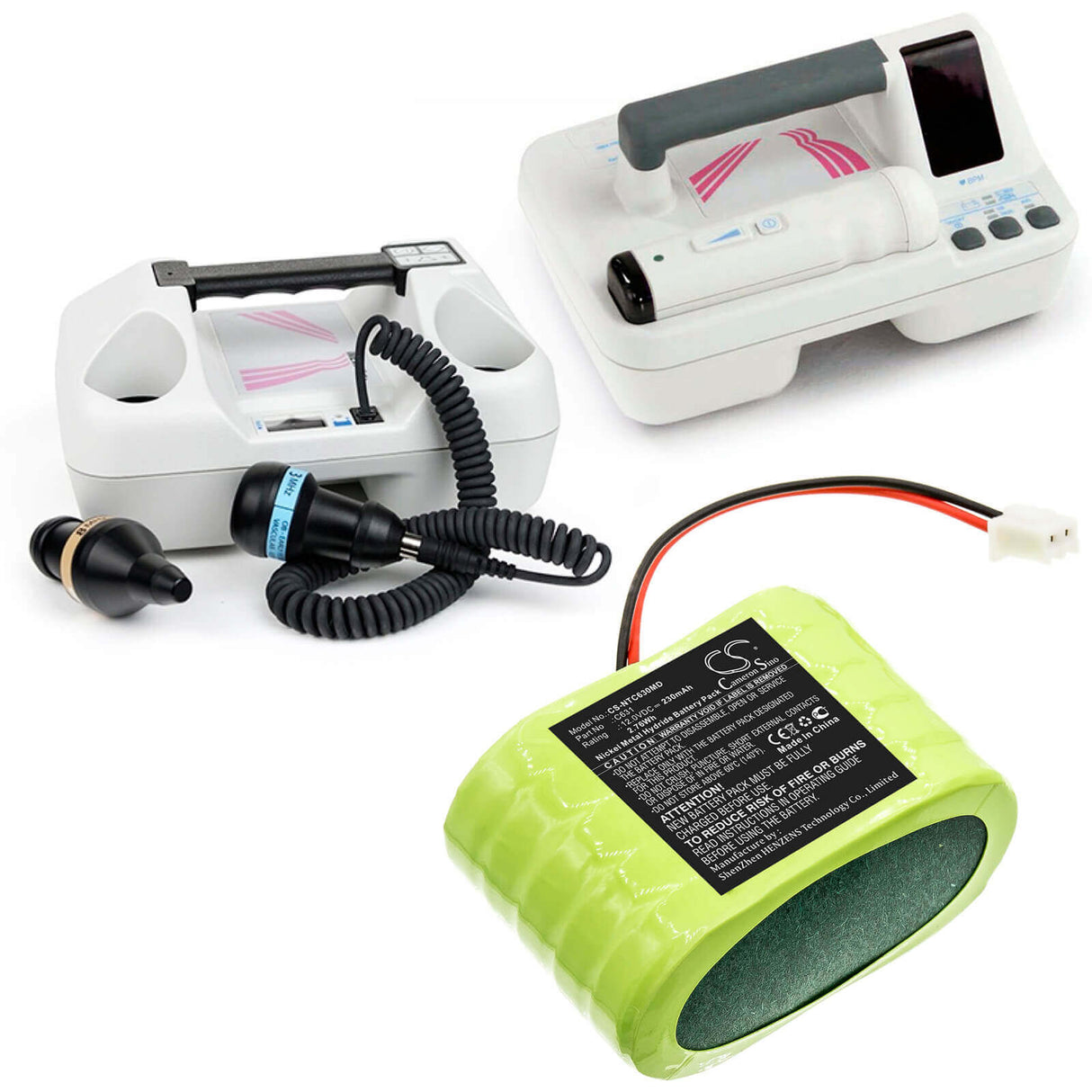 12.0V, Ni-MH, 230mAh, Medical battery fits Natus, C631, Ct+ Doppler, Dop Ct, 2.76Wh Medical Cameron Sino Technology Limited (Medical)