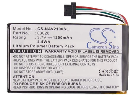 3.7V, Li-Polymer, 1200mAh, GPS battery fits Navigon, 3028, 2100 Max, 2110 Max, 4.44Wh GPS, Navigator Cameron Sino Technology Limited