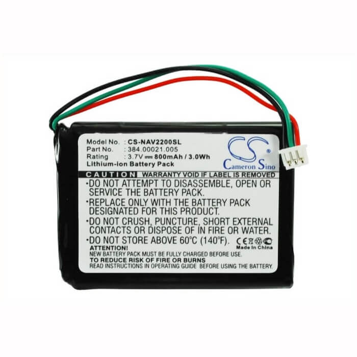 3.7V, Li-ion, 800mAh, GPS battery fits Navigon, 384.00021.005, 2200, 2200t, 2.96Wh GPS, Navigator Cameron Sino Technology Limited