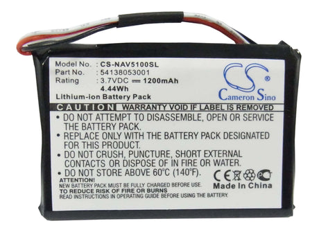 3.7V, Li-ion, 1200mAh, GPS battery fits Medion, Navigon, Md-95780, 4.44Wh GPS, Navigator Cameron Sino Technology Limited