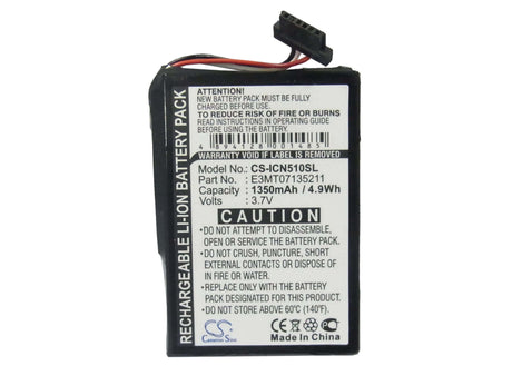 3.7V, Li-ion, 1350mAh, GPS battery fits Navman, E3mt07135211, Icn 510, Icn 520, 5Wh GPS, Navigator Cameron Sino Technology Limited