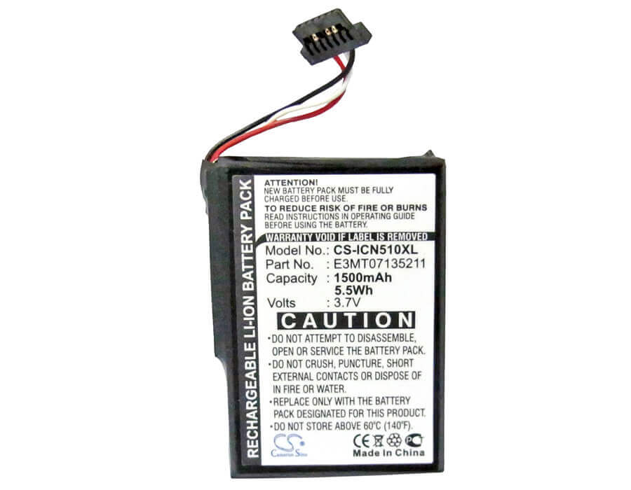 3.7V, Li-ion, 1500mAh, GPS battery fits Navman, E3mt07135211, Icn 510, Icn 520, 5.55Wh GPS, Navigator Cameron Sino Technology Limited