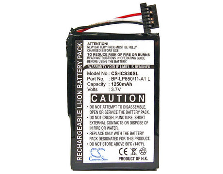 3.7V, Li-ion, 1250mAh, GPS battery fits Navman, Bp-lp850/11-a1 L, S30, S50, 4.63Wh GPS, Navigator Cameron Sino Technology Limited