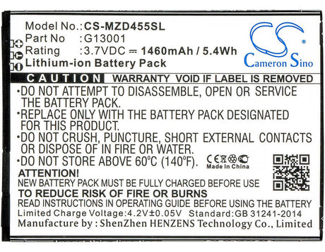 3.7V, Li-ion, 1460mAh, SmartPhone battery fits Navon, G13001, Md455, 5.4Wh Mobile, SmartPhone Cameron Sino Technology Limited (Smartphone)