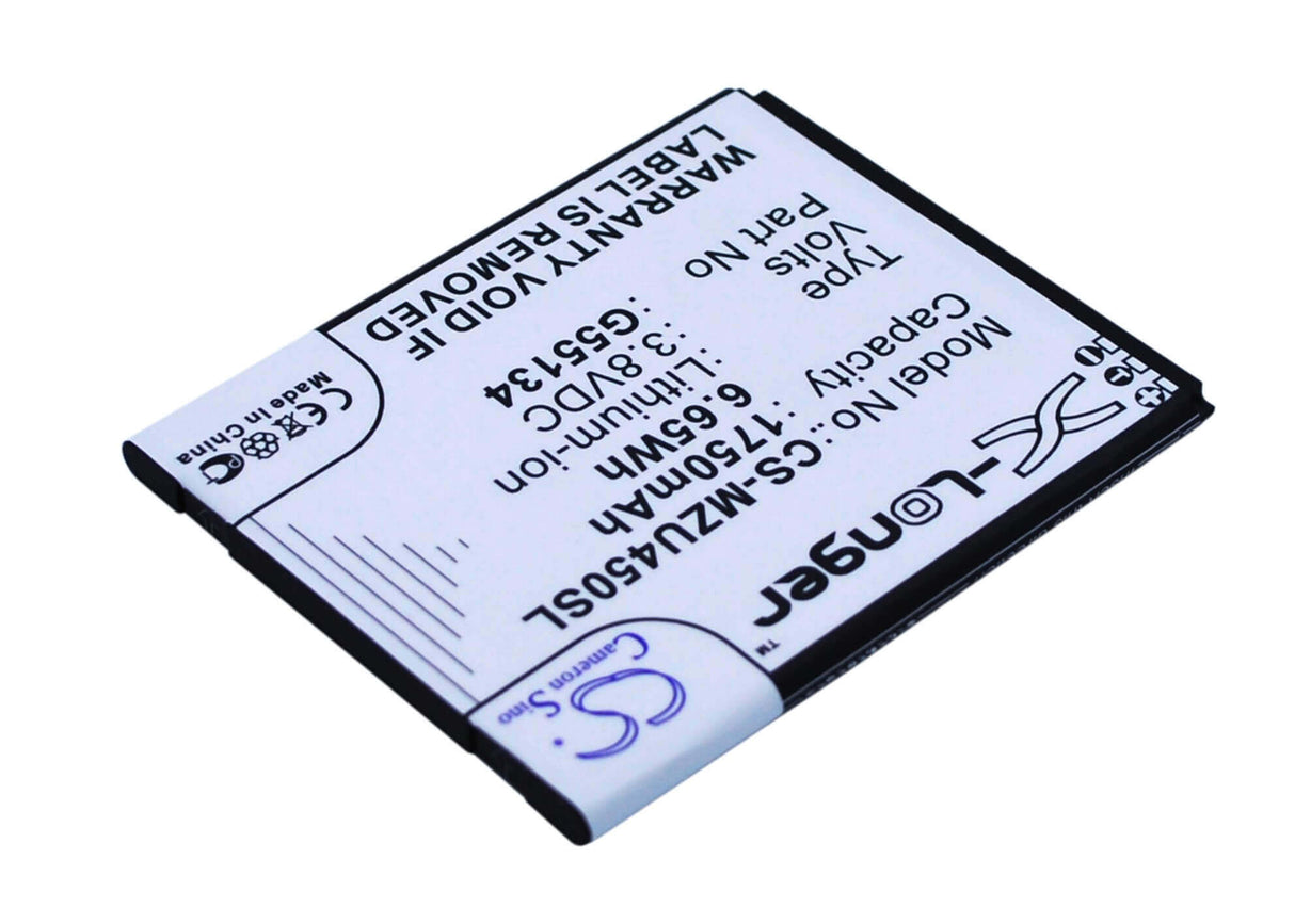 3.8V, Li-ion, 1750mAh, SmartPhone battery fits Navon, G55134, Mizu M450, Mizu M450 Dual Sim, 6.65Wh Mobile, SmartPhone Cameron Sino Technology Limited (Smartphone)