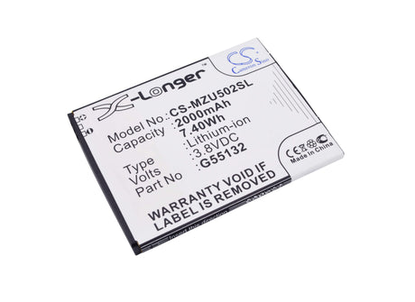 3.8V, Li-Polymer, 2000mAh, SmartPhone battery fits Navon, G55132, Mizu D502, Mizu M502, 7.6Wh Mobile, SmartPhone Cameron Sino Technology Limited (Smartphone)