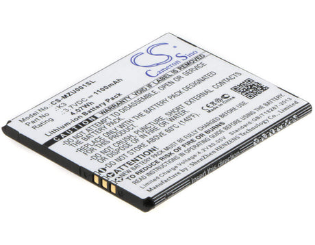 3.7V, Li-ion, 1100mAh, SmartPhone battery fits Navon, K3, Mizu Mzt001, 4.07Wh Mobile, SmartPhone Cameron Sino Technology Limited (Suspended)
