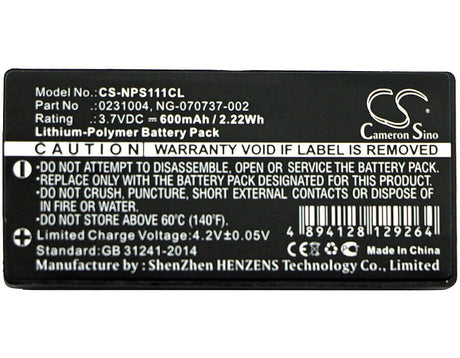3.7V, Li-Polymer, 600mAh, Cordless Phone battery fits Nec, 231004, Dterm, Ps111, 2.22Wh Cordless Phone Cameron Sino Technology Limited (Cordless Phone)