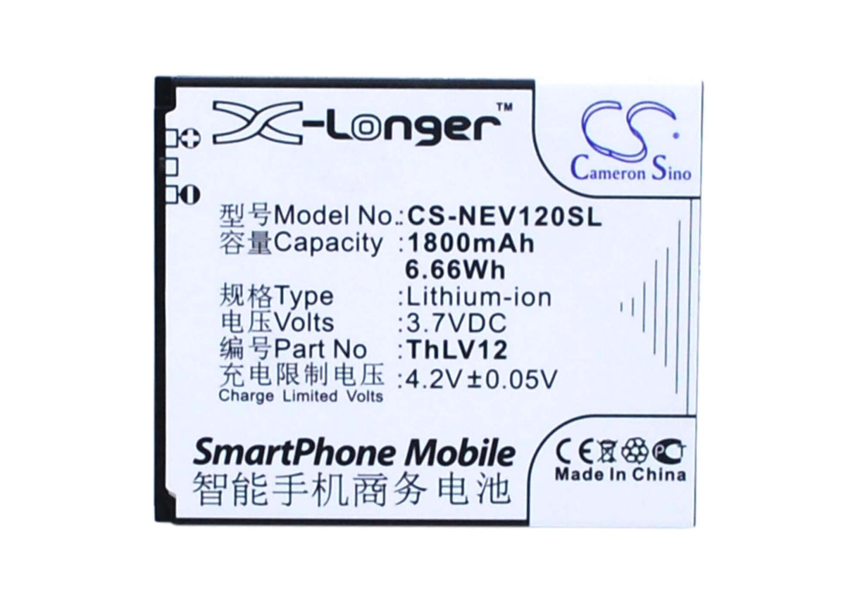 3.7V, Li-Polymer, 1800mAh, SmartPhone battery fits Neo, Thlv12, Mc-v12, V12, 6.66Wh Mobile, SmartPhone Cameron Sino Technology Limited (Smartphone)