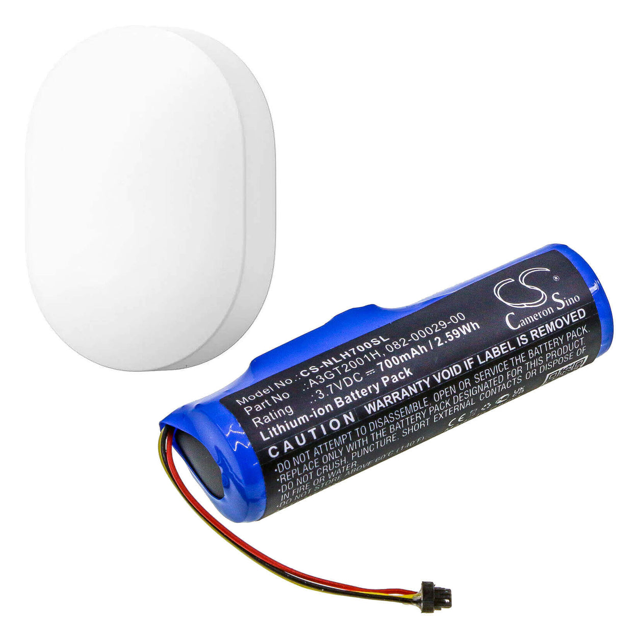 3.7V, Li-ion, 700mAh, Smart Home battery fits Nest, 082-00029-00, A0078, Connect, 2.59Wh Smart Home Cameron Sino Technology Limited