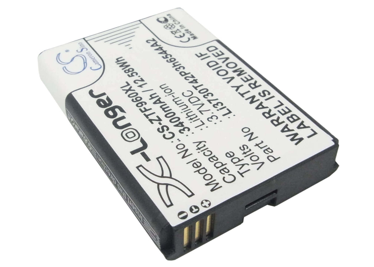 3.7V, Li-ion, 3400mAh, Hotspot battery fits Net10, T-mobile, Zte, Li3730t42p3h6544a2, Srq-z289l, Z289l, 12.58Wh Hotspot Cameron Sino Technology Limited