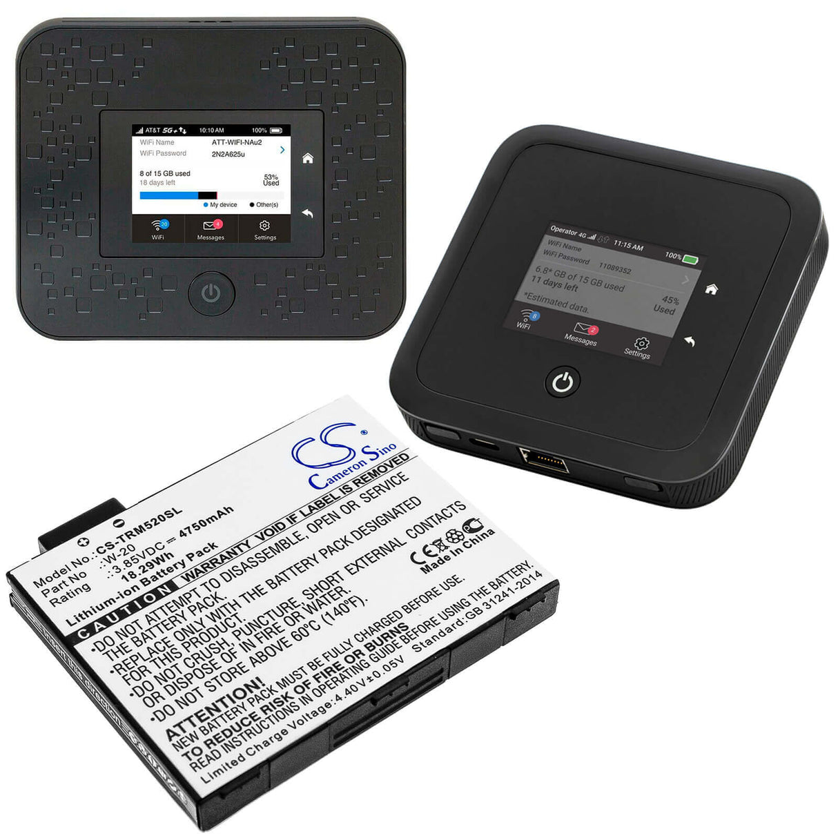 Battery For Netgear, Mr5000, Mr5200, Mr5200-100eus 3.85v, 5000mah - 19.25wh Hotspot Cameron Sino Technology Limited