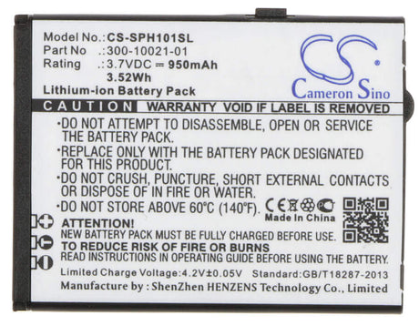 3.7V, Li-ion, 950mAh, VoIP Phone battery fits Netgear, 300-10021-01, Sph-101, 3.52Wh VoIP Phone Cameron Sino Technology Limited