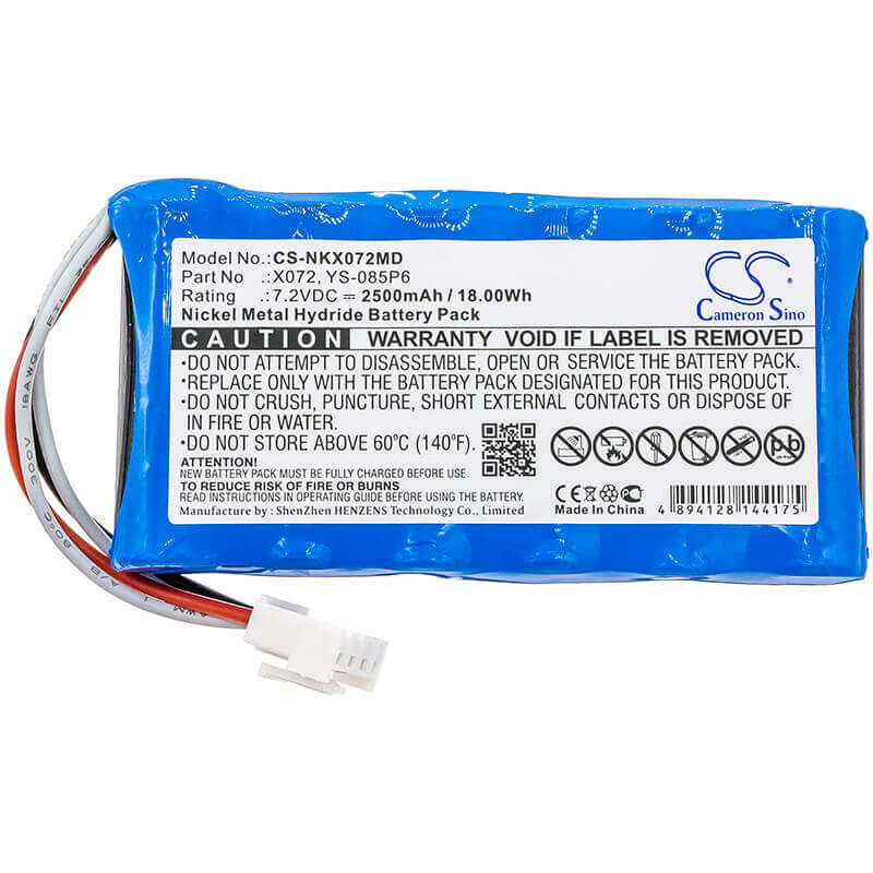 7.2V, Ni-MH, 2500mAh, Medical battery fits Nihon Kohden, X072, Olg-2800, Olg-2800 Monitor, 18.00Wh Medical Cameron Sino Technology Limited (Medical)