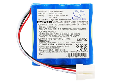 9.6V, Ni-MH, 3800mAh, Medical battery fits Nihon Kohden, Sb-201p, Pvm-2700, Pvm-2700 Monitor, 36.48Wh Medical Cameron Sino Technology Limited (Medical)