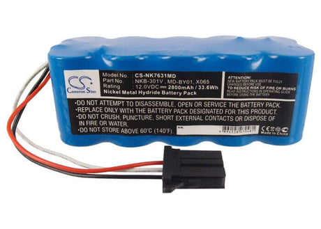 12.0V, Ni-MH, 2800mAh, Medical battery fits Nihon Kohden, Md-by01, Cardiolife 7621k, Cardiolife 7631k, 33.60Wh Medical Cameron Sino Technology Limited (Medical)