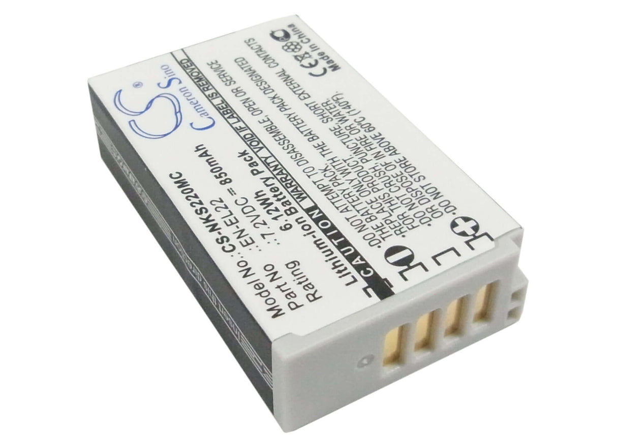 7.2V, Li-ion, 850mAh, Camera battery fits Nikon, En-el22, 1 J4, 1 S2, 6.12Wh Camera Cameron Sino Technology Limited (Camera)