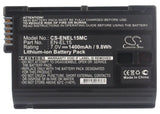 7.0V, Li-ion, 1400mAh, Camera battery fits Nikon, En-el15, 1 V1, Coolpix D7000, 9.8Wh Camera Cameron Sino Technology Limited (Camera)