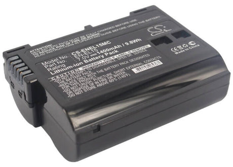 7.0V, Li-ion, 1400mAh, Camera battery fits Nikon, En-el15, 1 V1, Coolpix D7000, 9.8Wh Camera Cameron Sino Technology Limited (Camera)