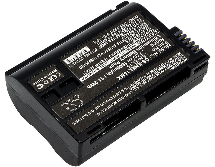 7.0V, Li-ion, 1600mAh, Camera battery fits Nikon, En-el15, 1 V1, Coolpix D7000, 11.2Wh Camera Cameron Sino Technology Limited (Camera)