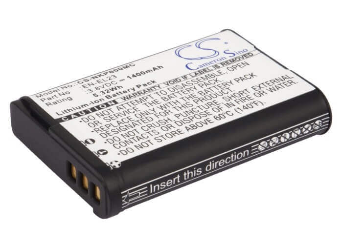 3.8V, Li-ion, 1400mAh, Camera battery fits Nikon, En-el23, Coolpix P600, Coolpix P610, 5.32Wh Camera Cameron Sino Technology Limited (Camera)