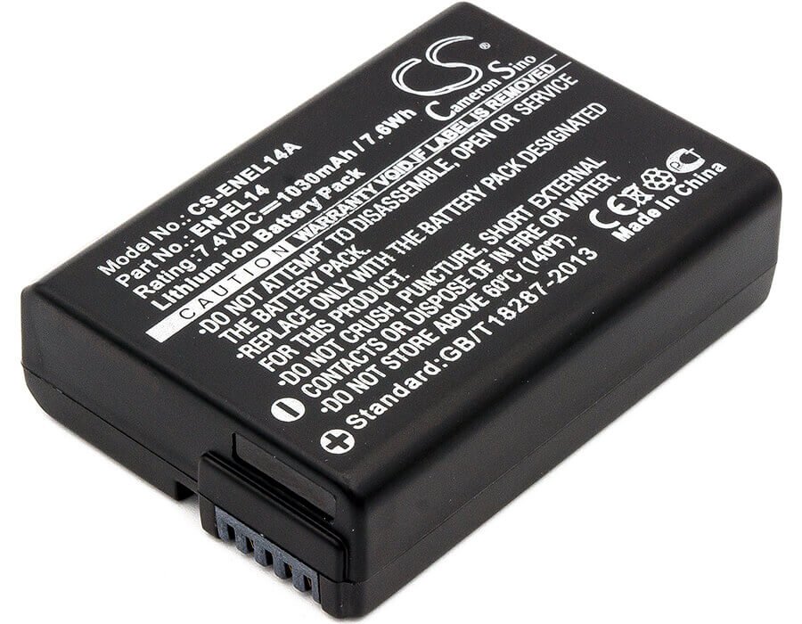 7.4V, Li-ion, 1030mAh, Camera battery fits Nikon, En-el14, Coolpix P7000, Coolpix P7100, 7.622Wh Camera Cameron Sino Technology Limited (Camera)