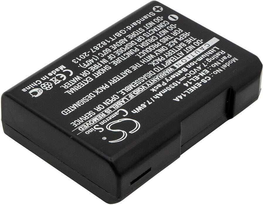 7.4V, Li-ion, 1030mAh, Camera battery fits Nikon, En-el14, Coolpix P7000, Coolpix P7100, 7.622Wh Camera Cameron Sino Technology Limited (Camera)