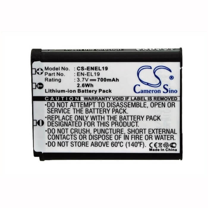 Camera Battery For Nikon Coolpix S100, Coolpix S2500, 3.7v, 700mah - 2.59wh Camera Cameron Sino Technology Limited (Camera)