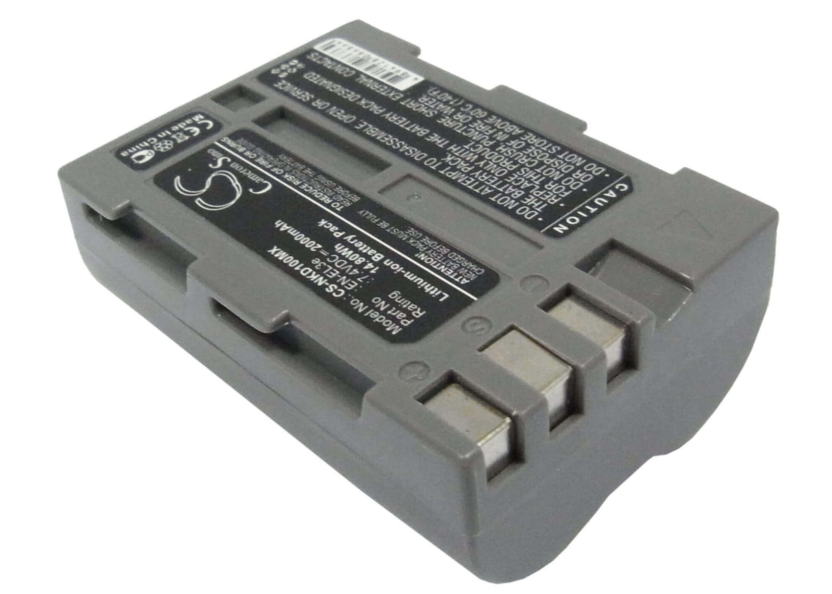 7.4V, Li-ion, 2000mAh, Camera battery fits Nikon, En-el3e, D100, D100 Slr, 14.8Wh Camera Cameron Sino Technology Limited (Camera)
