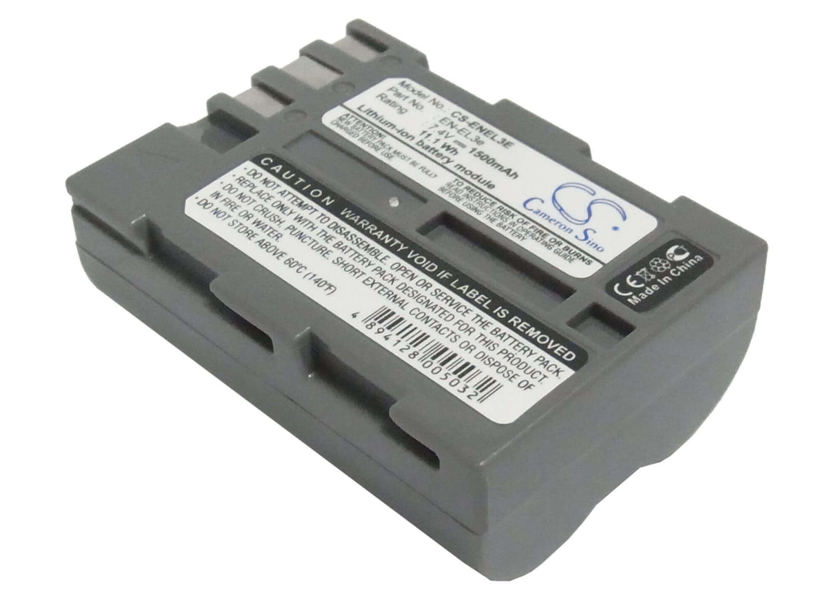 7.4V, Li-ion, 1500mAh, Camera battery fits Nikon, En-el3e, D100, D200, 11.1Wh Camera Cameron Sino Technology Limited (Camera)