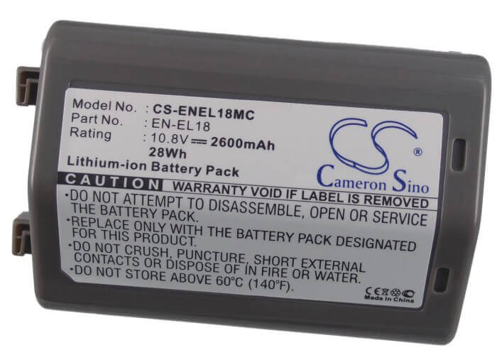 10.8V, Li-ion, 2600mAh, Camera battery fits Nikon, En-el18, D4 Dslr, D4s, 28.08Wh Camera Cameron Sino Technology Limited (Camera)