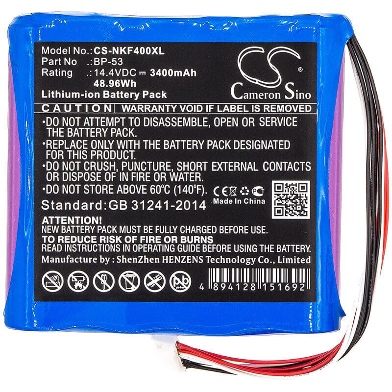 14.4V, Li-ion, 3400mAh, Equipment battery fits Nissin, Bp-53, KF4, Kf4a, 48.96Wh Equipment, Survey, Test Cameron Sino Technology Limited