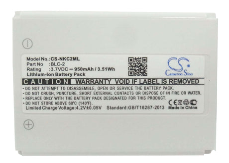 3.7V, Li-ion, 950mAh, SmartPhone battery fits Nokia, Blc-1, 1220, 1221, 3.52Wh Mobile, SmartPhone Cameron Sino Technology Limited (Smartphone)