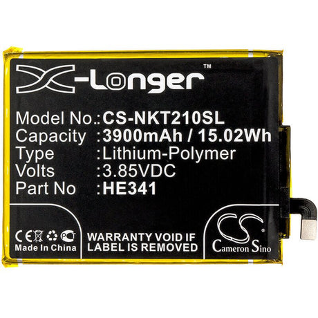 3.85V, Li-Polymer, 3900mAh, SmartPhone battery fits Nokia, He338, 2.1, Ta-1029, 15.02Wh Mobile, SmartPhone Cameron Sino Technology Limited (Smartphone)