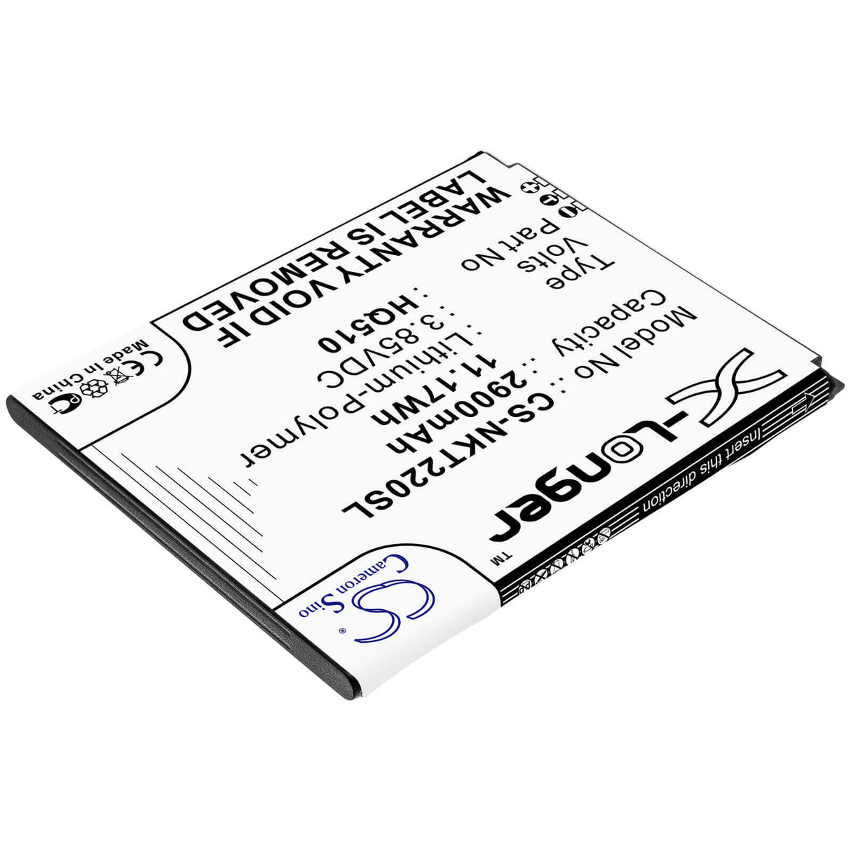 3.85V, Li-Polymer, 2900mAh, SmartPhone battery fits Nokia, Hq510, 2.2, Nokia 2.2 2019, 11.17Wh Mobile, SmartPhone Cameron Sino Technology Limited (Smartphone)