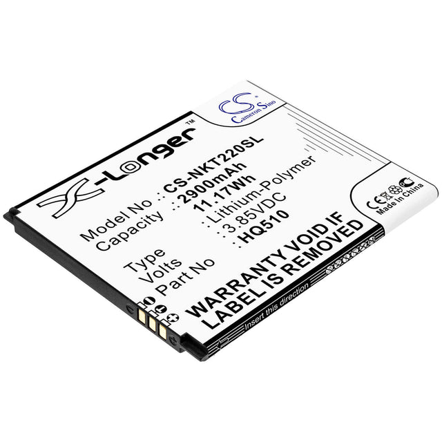 3.85V, Li-Polymer, 2900mAh, SmartPhone battery fits Nokia, Hq510, 2.2, Nokia 2.2 2019, 11.17Wh Mobile, SmartPhone Cameron Sino Technology Limited (Smartphone)