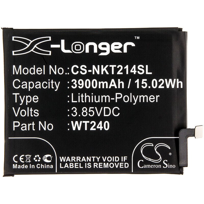 3.85V, Li-Polymer, 3900mAh, SmartPhone battery fits Nokia, Wt240, 2.3, 2.3 Lte, 15.02Wh Mobile, SmartPhone Cameron Sino Technology Limited (Smartphone)