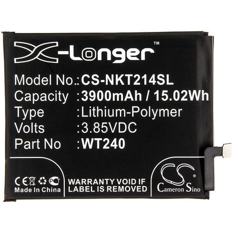3.85V, Li-Polymer, 3900mAh, SmartPhone battery fits Nokia, Wt240, 2.3, 2.3 Lte, 15.02Wh Mobile, SmartPhone Cameron Sino Technology Limited (Smartphone)