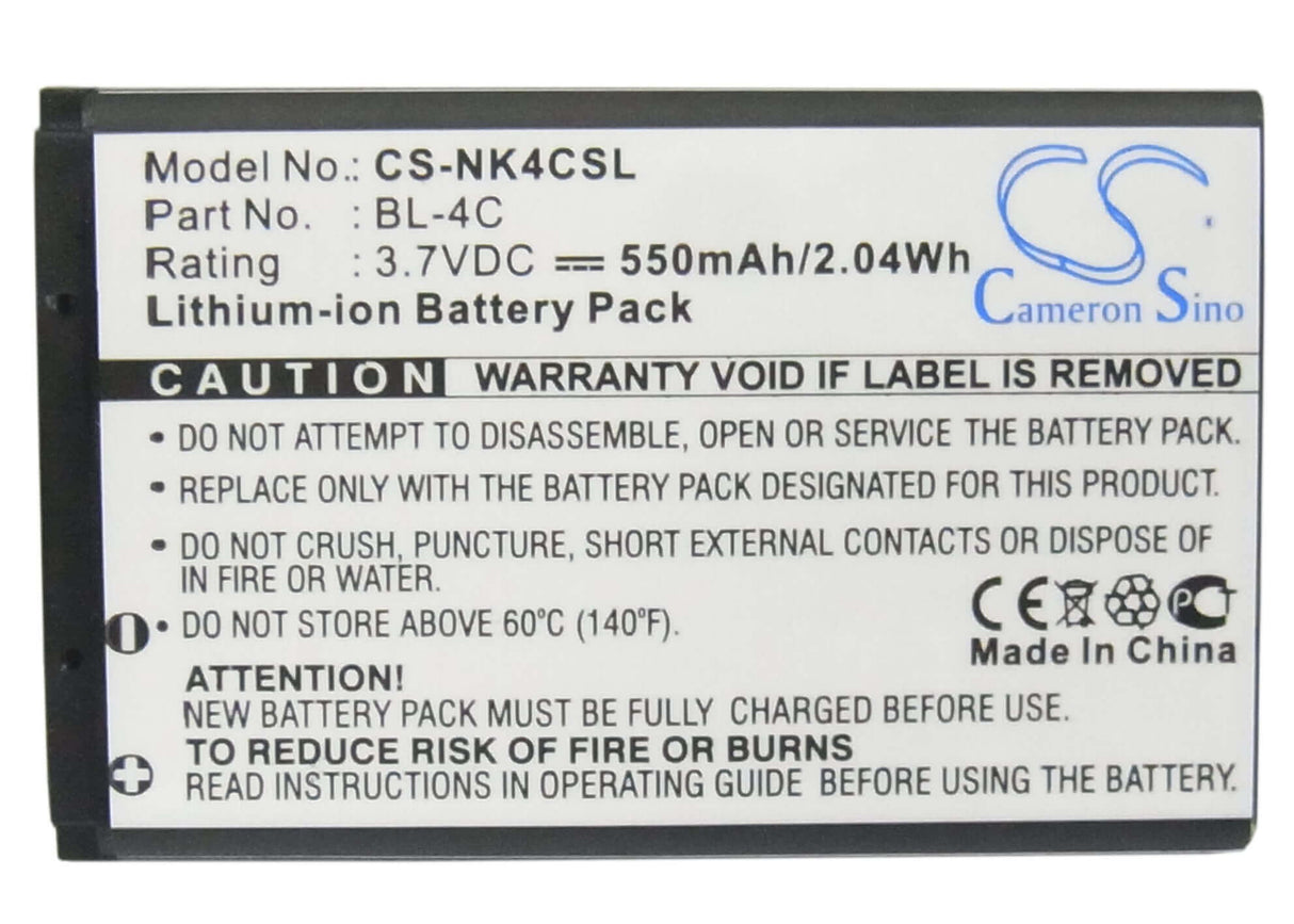 SmartPhone Battery For Nokia 2650, 2651, 2652 3.7v, 550mah - 2.04wh Mobile, SmartPhone Cameron Sino Technology Limited (Smartphone)
