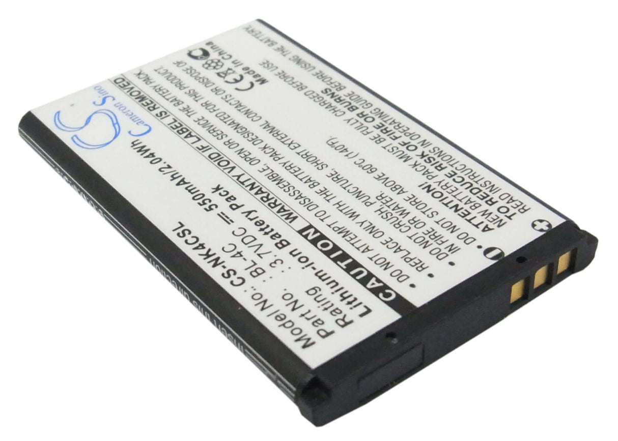SmartPhone Battery For Nokia 2650, 2651, 2652 3.7v, 550mah - 2.04wh Mobile, SmartPhone Cameron Sino Technology Limited (Smartphone)