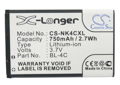 SmartPhone Battery For Nokia 2650, 2651, 2652 3.7v, 750mah - 2.78wh Mobile, SmartPhone Cameron Sino Technology Limited (Smartphone)