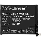3.8V, Li-Polymer, 3800mAh, SmartPhone battery fits Nokia, Wt241, 3 V, Ta-1153, 14.44Wh Mobile, SmartPhone Cameron Sino Technology Limited (Smartphone)