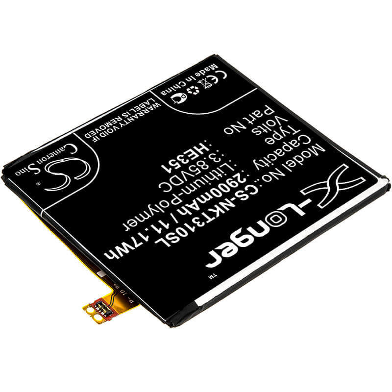 3.85V, Li-Polymer, 2900mAh, SmartPhone battery fits Nokia, He351, 3.1, Ta-1049, 11.17Wh Mobile, SmartPhone Cameron Sino Technology Limited (Smartphone)