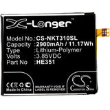 3.85V, Li-Polymer, 2900mAh, SmartPhone battery fits Nokia, He351, 3.1, Ta-1049, 11.17Wh Mobile, SmartPhone Cameron Sino Technology Limited (Smartphone)