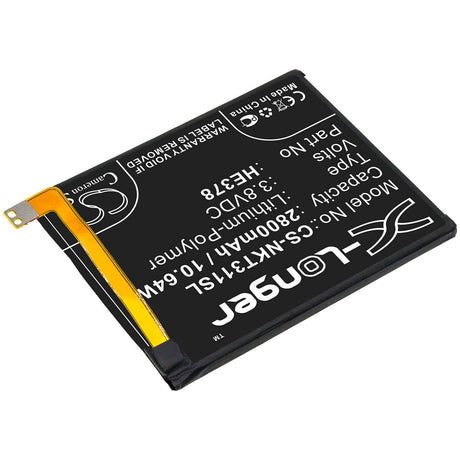 3.8V, Li-Polymer, 2800mAh, SmartPhone battery fits Nokia, He378, 3.1a, Ta1140, 10.64Wh Mobile, SmartPhone Cameron Sino Technology Limited (Smartphone)