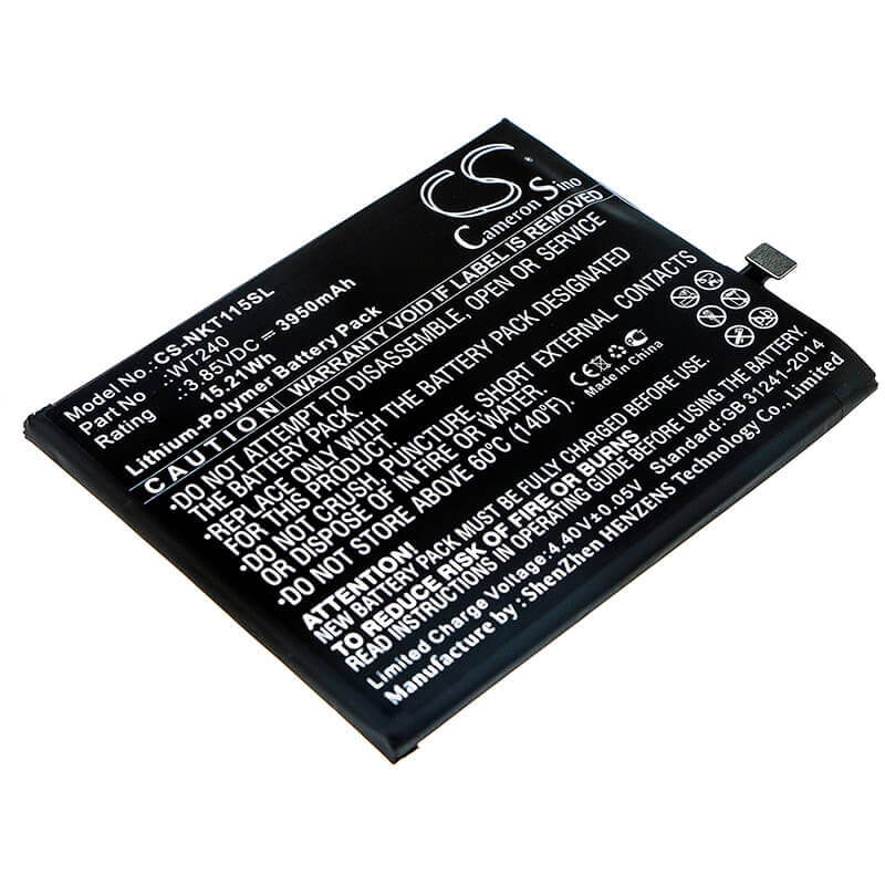 3.85V, Li-Polymer, 3950mAh, SmartPhone battery fits Nokia, Wt240, 3.2, Ta-1154, 15.21Wh Mobile, SmartPhone Cameron Sino Technology Limited (Smartphone)