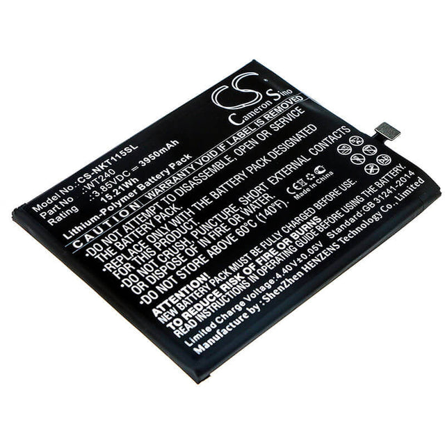 3.85V, Li-Polymer, 3950mAh, SmartPhone battery fits Nokia, Wt240, 3.2, Ta-1154, 15.21Wh Mobile, SmartPhone Cameron Sino Technology Limited (Smartphone)