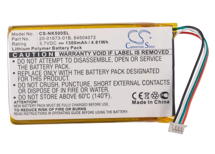 3.7V, Li-Polymer, 1300mAh, GPS battery fits Nokia, 20-01673-01b, 500, Pd-14, 4.81Wh GPS, Navigator Cameron Sino Technology Limited